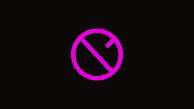 No entry sign animation, restricted access concept, prohibited entry symbol, clean minimalist design, professional motion graphics, smooth appearance and pulse animation, transparent background..