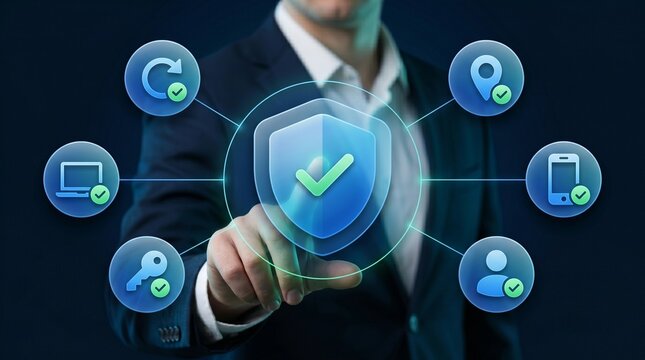 Multi-Factor Authentication MFA. Passwordless authentication, continuous verification, security authentication, access control, cybersecurity
