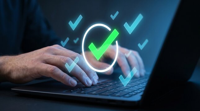 Task completion and approval process. Automated workflow, request submission, task management, approval system, business process