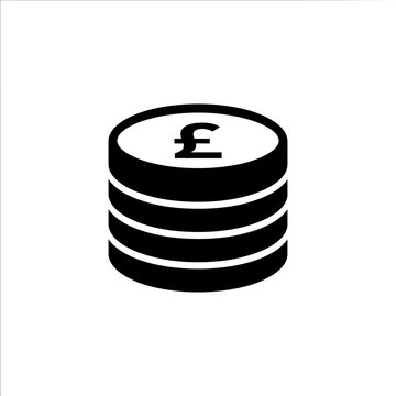 Stack of British Pound coins icon for finance apps