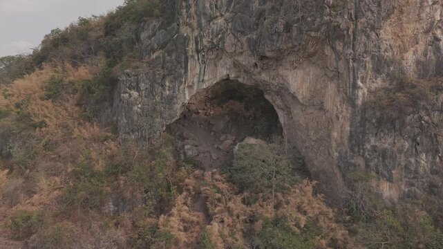 Aerial view of Khao Thalu Miti on a sunny dry season day