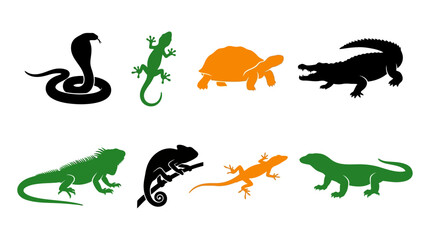 Collection of reptile animal silhouettes 1. © pratama yudi