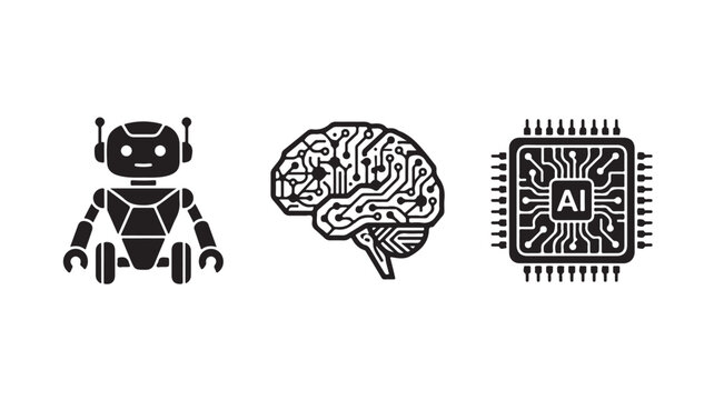 Robot Artificial Intelligence Brain Chip For Technology Concepts