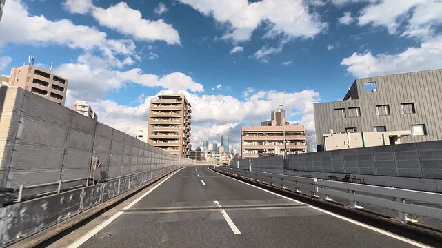 東京首都高速をドライブ　2号目黒線