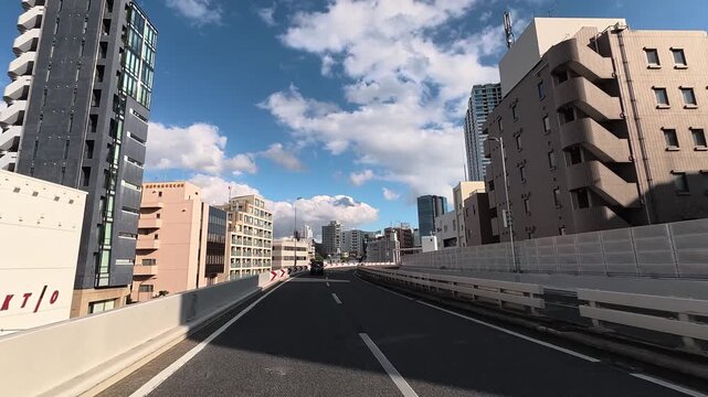 東京首都高速をドライブ　2号目黒線