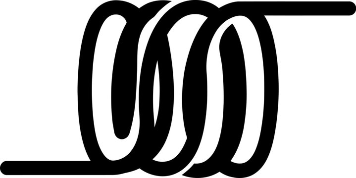Coil outline icon for electrical engineering and physics