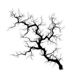 Obraz premium Black tree silhouette with dry branches and grass design vector