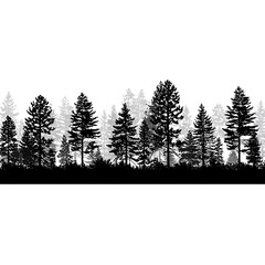 Naklejka premium Leafy tree with natural branches and grass silhouette design