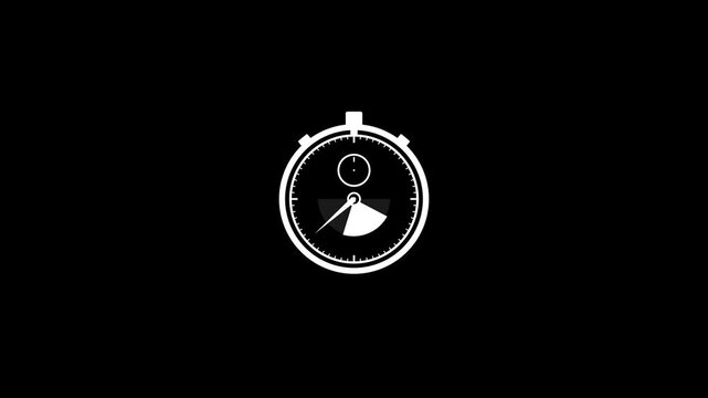 Stopwatch icon indicates a precise measurement of duration and performance speed in this high contrast graphic designed for tracking athletic progress or time based project milestones.