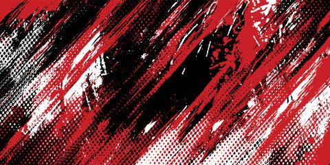 Gaming esport background striking stripes electric banner vector illustration design red black grunge brush wing comic pattern modern abstract concept livery stripes decal paint splash splatter.eps 10 © Samsul