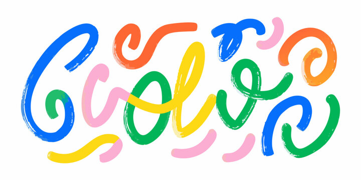 Colorful Brushstroke Letters Vibrant Typography On White Background
