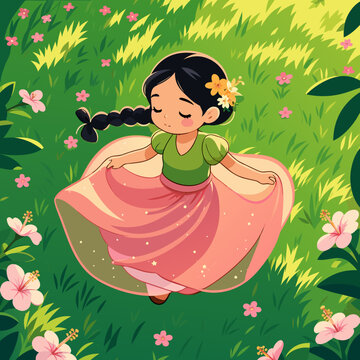 cute girl like radha rani vector art