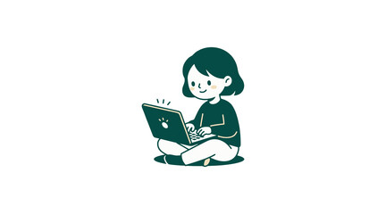 Child Using Laptop Kid Learning Online Digital Education Remote Work.