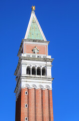 Obraz premium Saint Mark Bell Tower Campanile di San Marco in Venice Italy against clear blue sky
