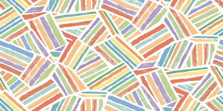 Colorful dashes pattern a seamless vector illustration with intersecting lines