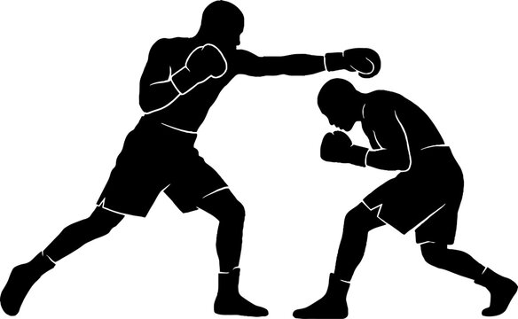 Two boxers engaged in a dynamic fight scene.