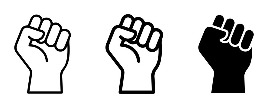 Fist Icons, Solidarity Symbol, Protest Gesture, Power Symbol, Vector Graphics