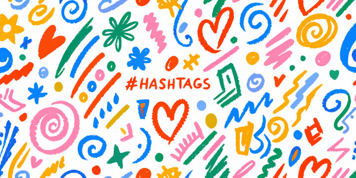 Colorful hand drawn doodles and shapes vibrant vector pattern on white background
