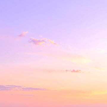 Beautiful Pastel Pink and Purple Sunset Sky with Soft Clouds