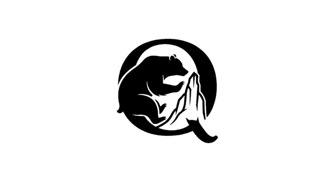 Black and white illustration of a rat in a circle.