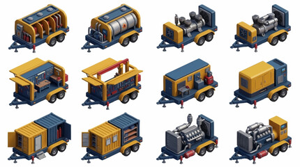 Collection of colorful toy train models in various styles. © mbak
