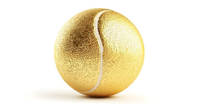 Luxury sports object with golden tennis ball on white wallpaper