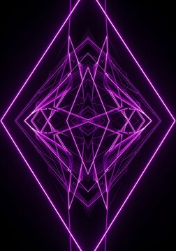 Geometric neon diamond structure