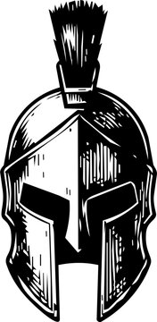 Spartan Helmet Vector Illustration.