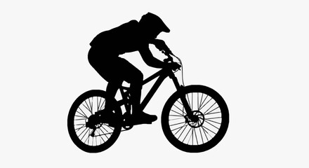 Fototapeta premium Mountain Biker in Action Silhouette.
