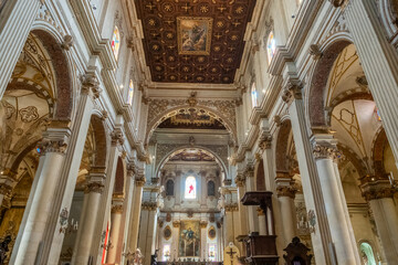 Naklejka premium Grand Baroque interior of the Cathedral of Lecce, Italy