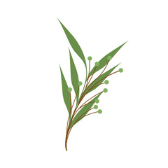 Fototapeta premium Minimalist leaf vector. Minimalist green leaf illustration. Green leaf flat design. Minimalist leaf element. Botanical leaf vector illustration. Simple leaf illustration 
