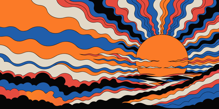 Sunset over the ocean with colorful waves and clouds sunset sky cloudy sky sunset horizon beach sunset water waves nature sunset wave clouds cloud sunset