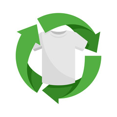 Obraz premium Textile from Recycled materials emblem in flat colors