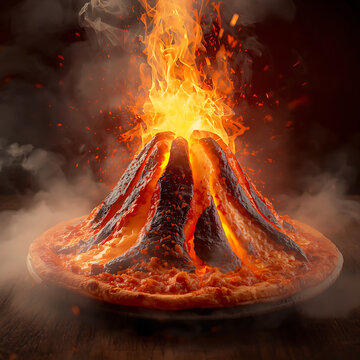 Burning campfire at night with bright flames, glowing wood, smoke and warm firelight in a natural outdoor setting