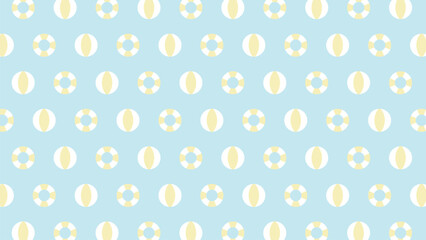 浮き輪　ビーチボール　パターン　背景　swim ring　beach ball　pattern　background © ele