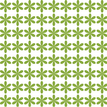 Fresh green geometric seamless pattern with rows of abstract star motifs
