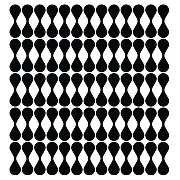 Bold black and white geometric seamless pattern with interlocking circles background