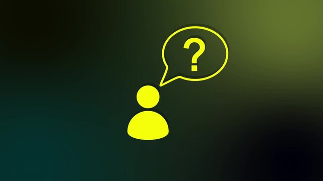 Profile icon with question mark on gradient background. symbolizing help for user profiles