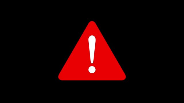 Warning message concept represented by exclamation mark icon animation