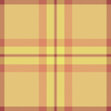 Classical texture plaid vector, thin background textile seamless. Geometric fabric pattern check tartan in amber and orange colors.
