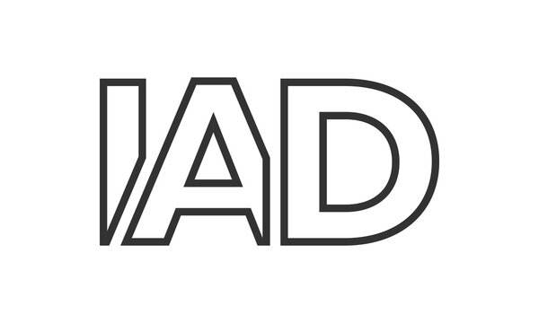 IAD logo design template with strong and modern bold text. Initial based vector logotype featuring simple and minimal typography. Trendy company identity.