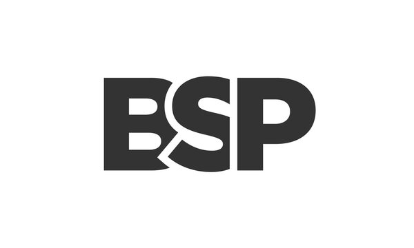 BSP logo design template with strong and modern bold text. Initial based vector logotype featuring simple and minimal typography. Trendy company identity.