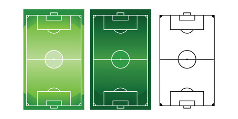 Football Soccer Pitch Icon Set – Field Layout, Stadium Plan, Match Strategy, Training Ground & Sports Field Vector Collection © Firoz Art Studio99