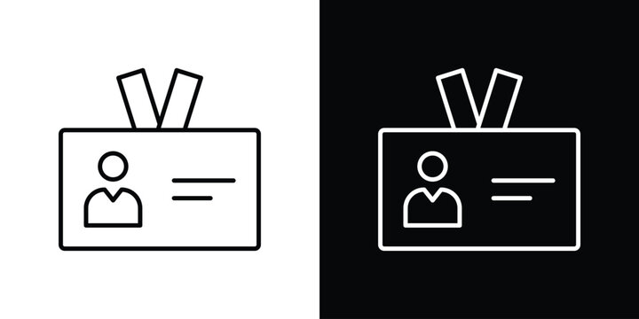 ID badge icon symbol design template.