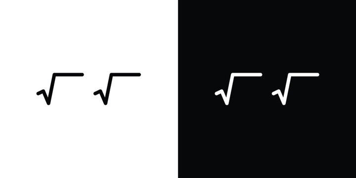 Square root icon symbol design template.