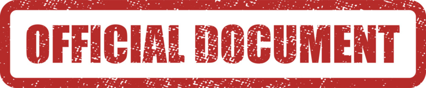Official document red stamp on white background