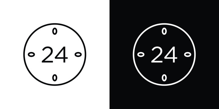 Time twenty four icon symbol design template.