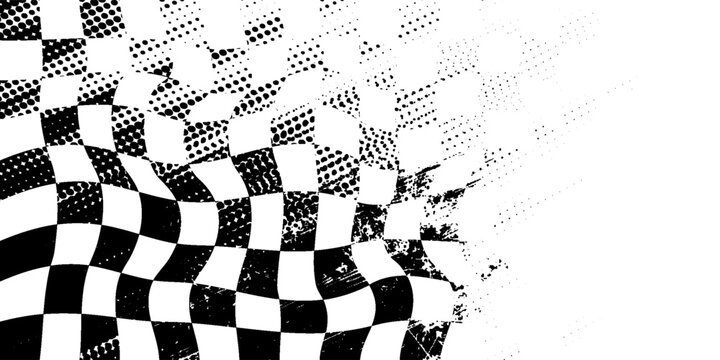 Checkered racing flag on white eps 10