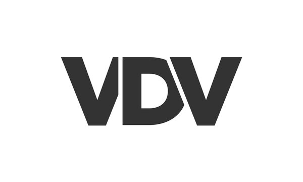VDV logo design template with strong and modern bold text. Initial based vector logotype featuring simple and minimal typography. Trendy company identity.