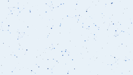 Abstract background with blue dots and lines forming constellation like shapes. © Ranu